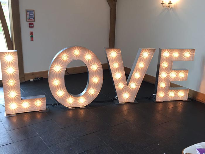 LED Love Letters Hire